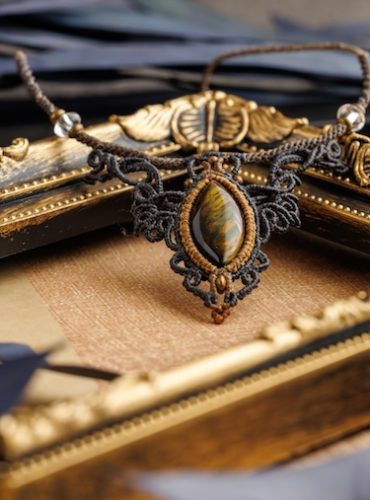 ボタニカルネックレス,マクラメワークショップ課題,マクラメ教室